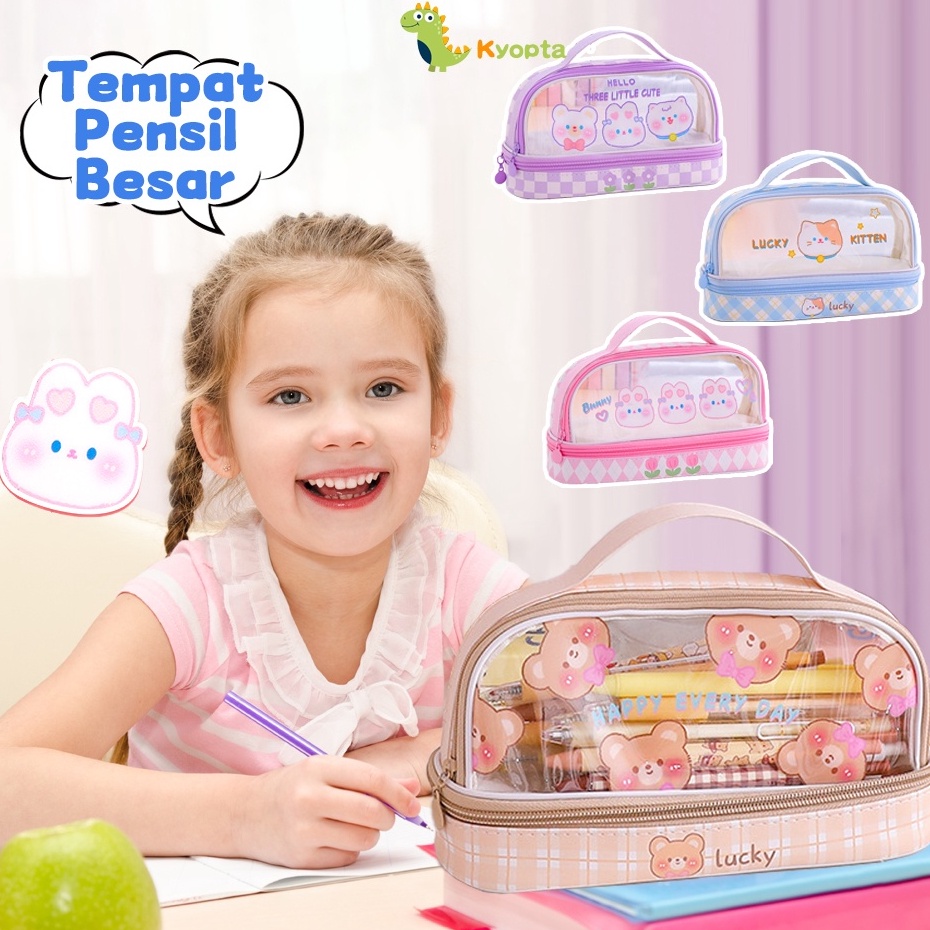 

Pasti Murah Kyopta Tempat pensil anak lucu Tempat pensil karakter Kotak pensil transparan
