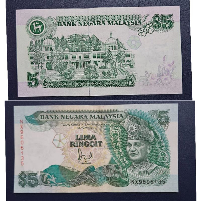 UangNegara Malaysia 5 Ringgit Kuno Kondisi   UNC -AUNC MULUS GRESS Dijamin Original 100%