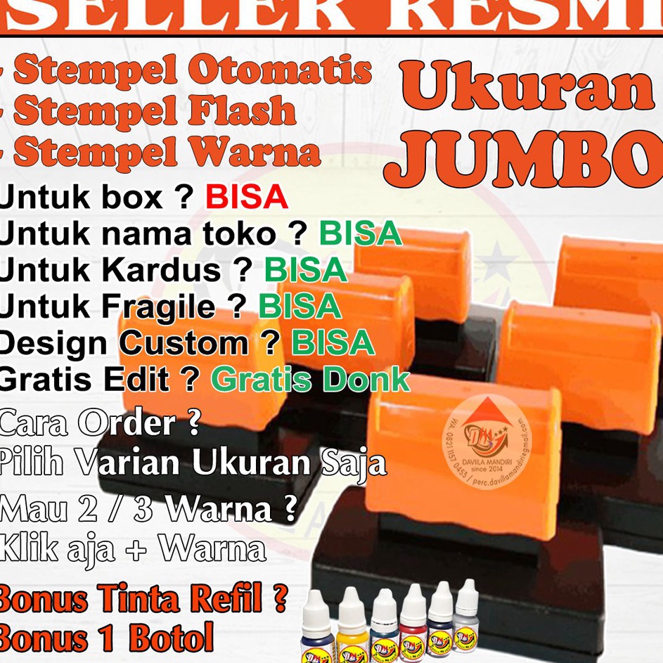 

STEMPEL OTOMATIS JUMBO STEMPEL KARDUS STEMPEL FRAGILE tinta refil