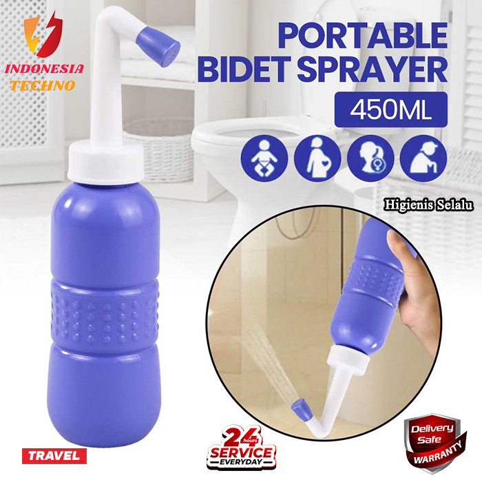 Semprotan Cebok Toilet Portable Travel Bidet Sprayer 450ML Blue Bidet Sprayer | Portable Travel Alat