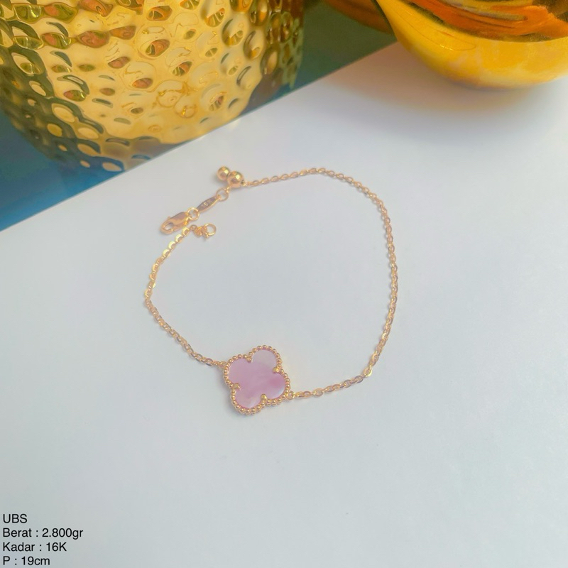 Perhiasan Gelang Emas Serut Colorful Clover UBS 16k/700