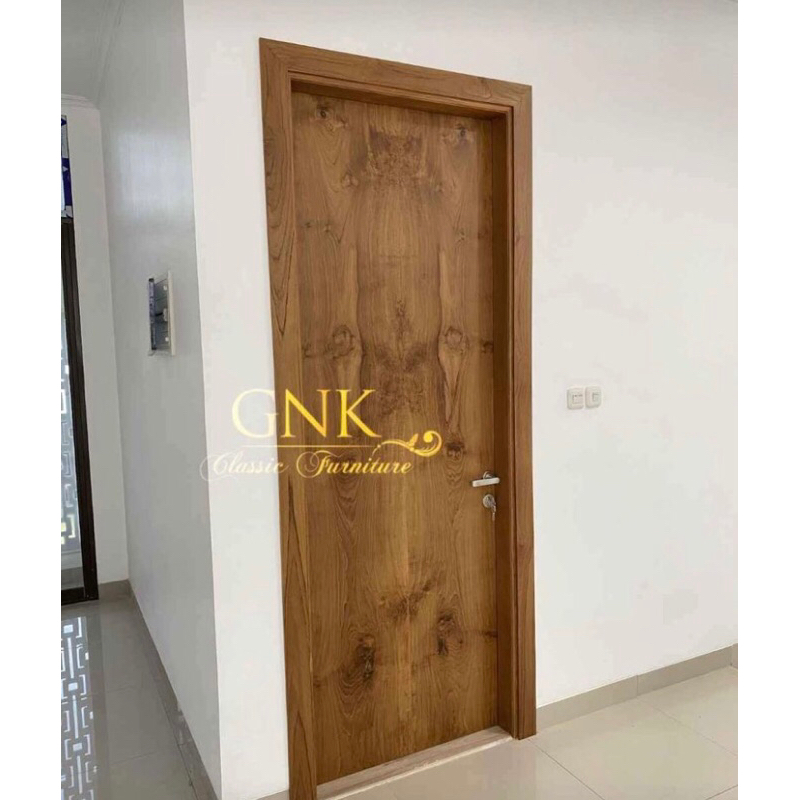 pintu kamar kayu jati solid / pintu kusen kayu jati perhutani