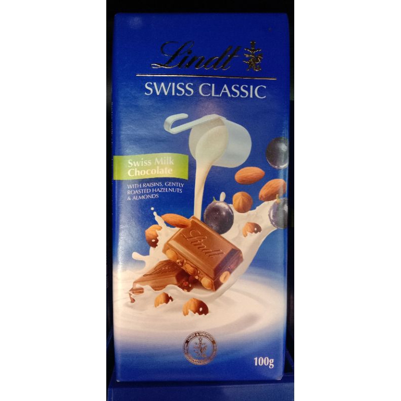 

LINDT MILK RAISIN NUT 100G