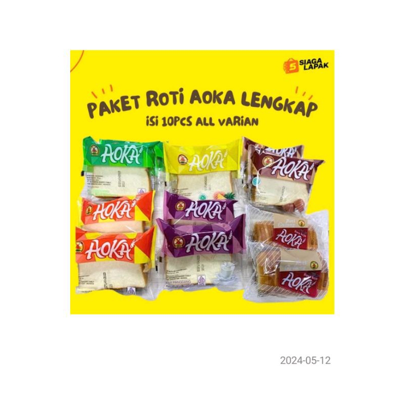 

(paket 10pcs) Roti Aoka all varian/mix rasa 65gr