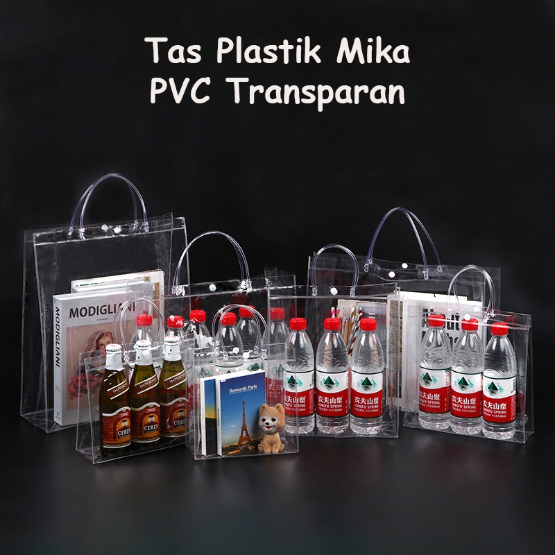 

Tas Tenteng Mika Transparant Hampers PVC Transparan Polos Goodiebag Hampers Souvenir Ulang Tahun