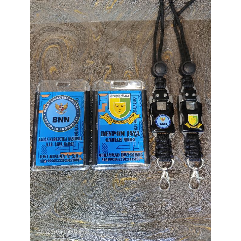 

lanyard id card holder free id printing water resistant logo bnn polisi militer custom instansi