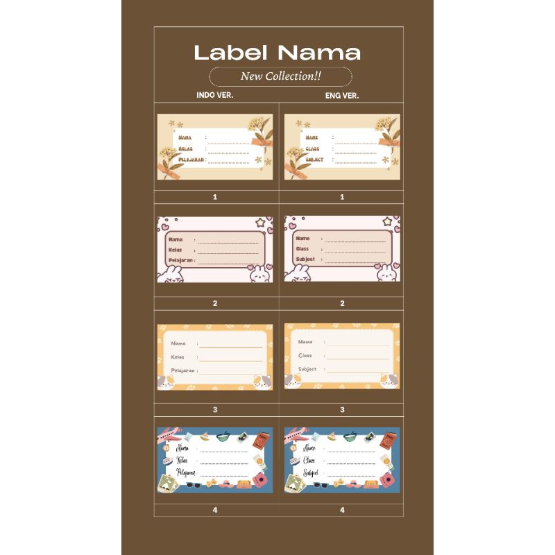 

sticker buku pelajaran perempuan atau laki laki sticker buku sekolah