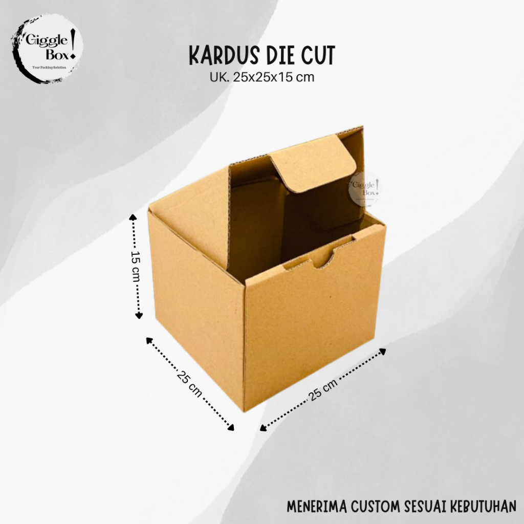 

KARDUS DIE CUT POLOS BARU UKURAN 25x25x15 CM