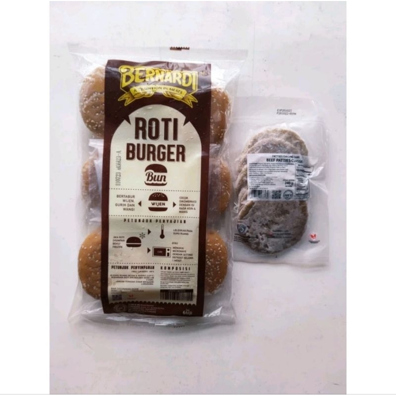

Paket Bernardi Burger Wijen 6S +Bernardi Beef Patties 240gr
