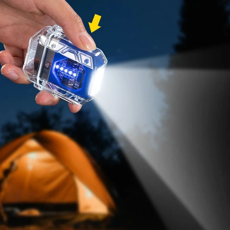 Casing Transparan Laris Sabuk Pengapian Putar Gigi Pemantik Busur Pencahayaan COB Aksesori Rokok Pem