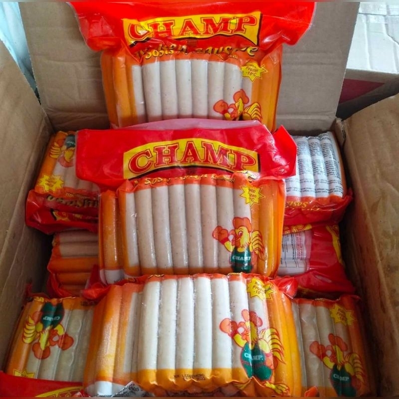 

CHAMP Sosis Ayam 1Kg Frozen Food-Free Bubblewarp