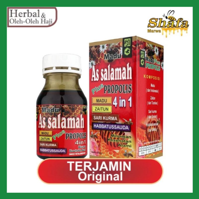 

Madu As salamah 4 in 1,Zaitun,Sari Kurma Habbatussauda/300 gr