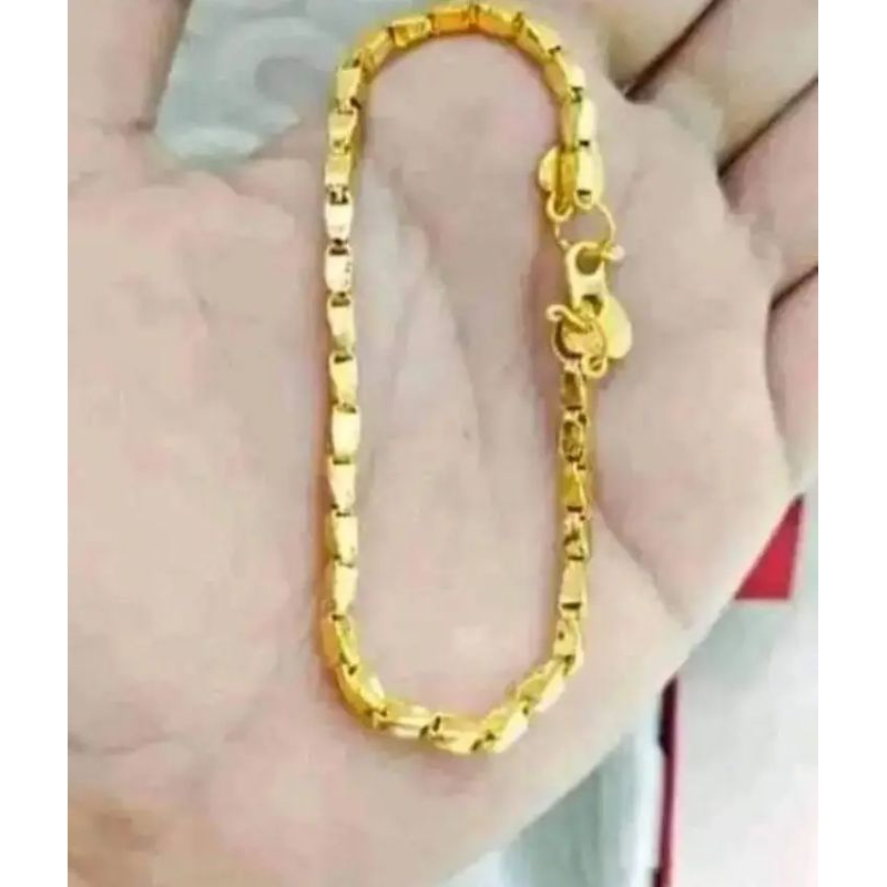 GELANG PADI 1 SUKU LAPIS EMAS 24K, KOKOT CAP 24K