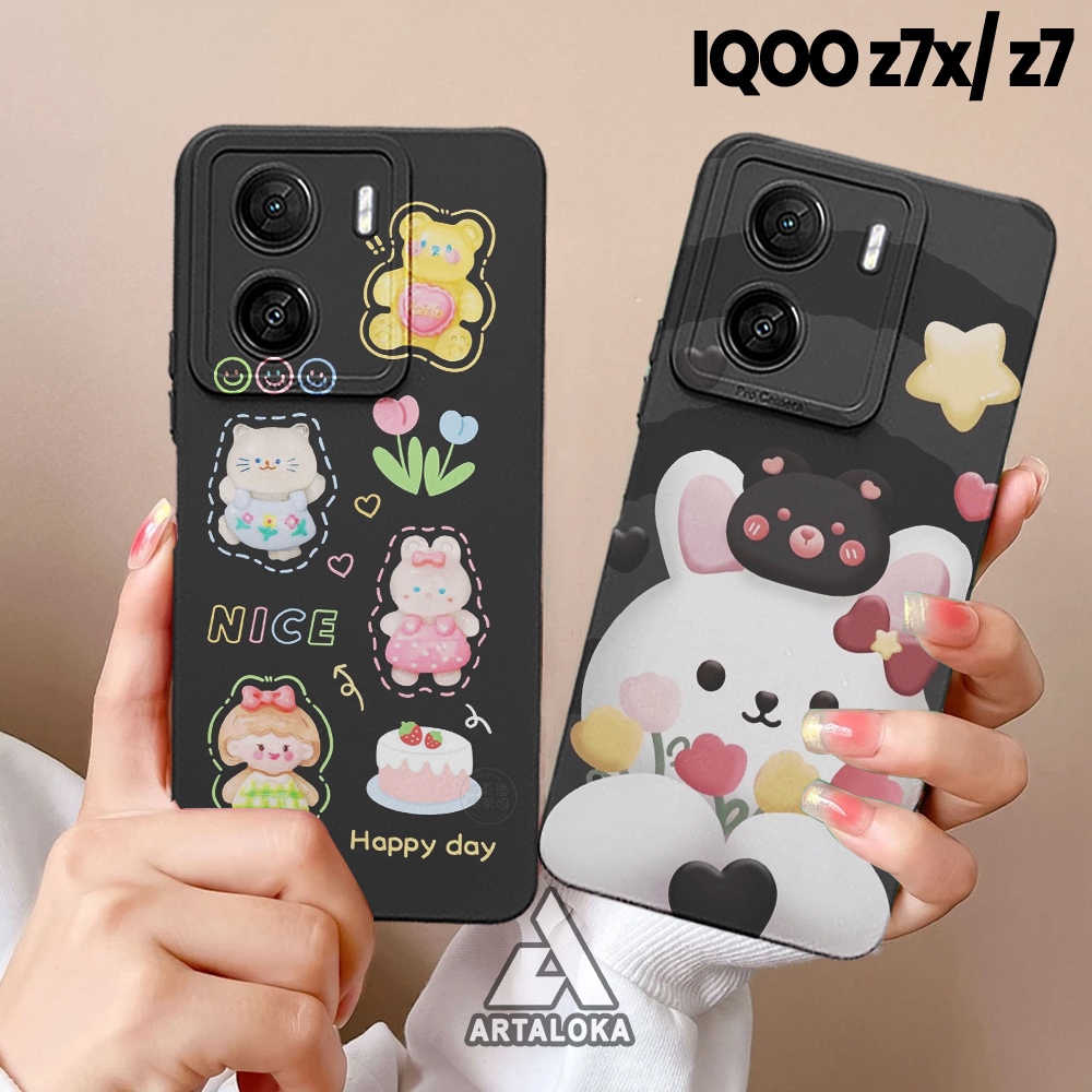 Case VIVO IQOO Z7X/Z7 Softcase Pro Camera MOTIF CUTE- Pelindung hp