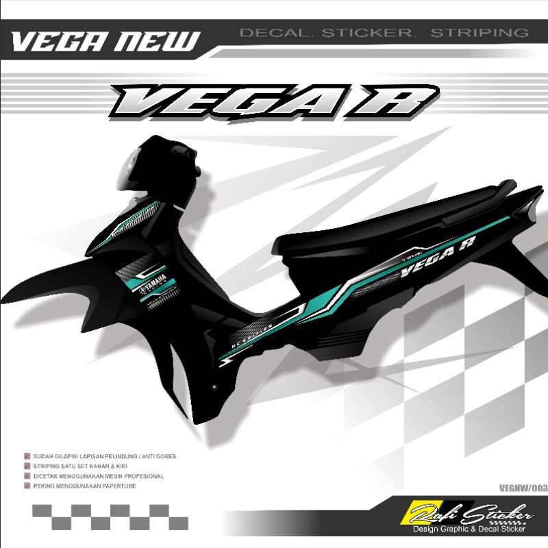 STRIPING VEGA R NEW SIMPLE / Stiker Striping Motor Yamaha Vega Nano, Vega R New Hologram