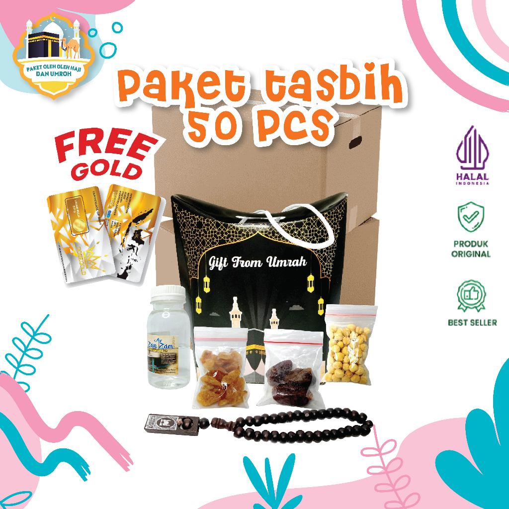 

Paket Oleh-oleh Haji danUmroh Hemat + Tasbih Kayu 50 pcs