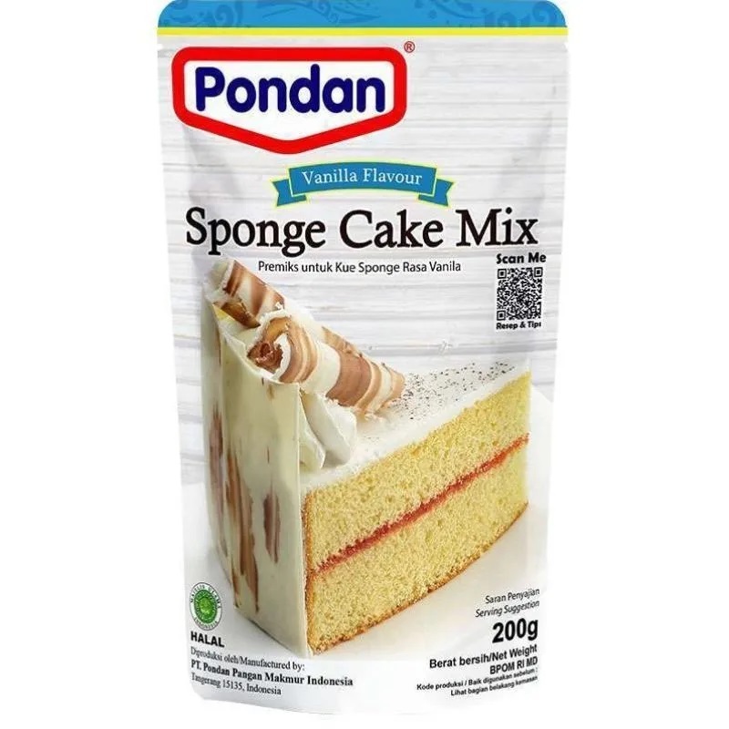 

PONDAN SPONGE CAKE MIX VANILLA COKLAT PANDAN 200 GRAM