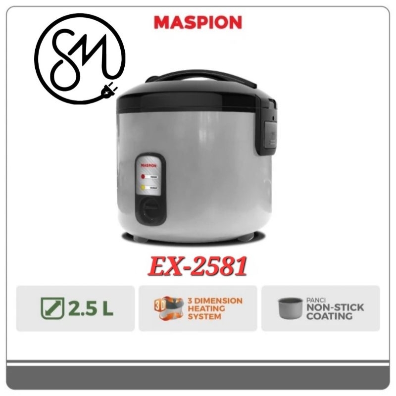 Magic com Maspion EX-2581 Stainless 2.5 Liter Rice cooker EX2581