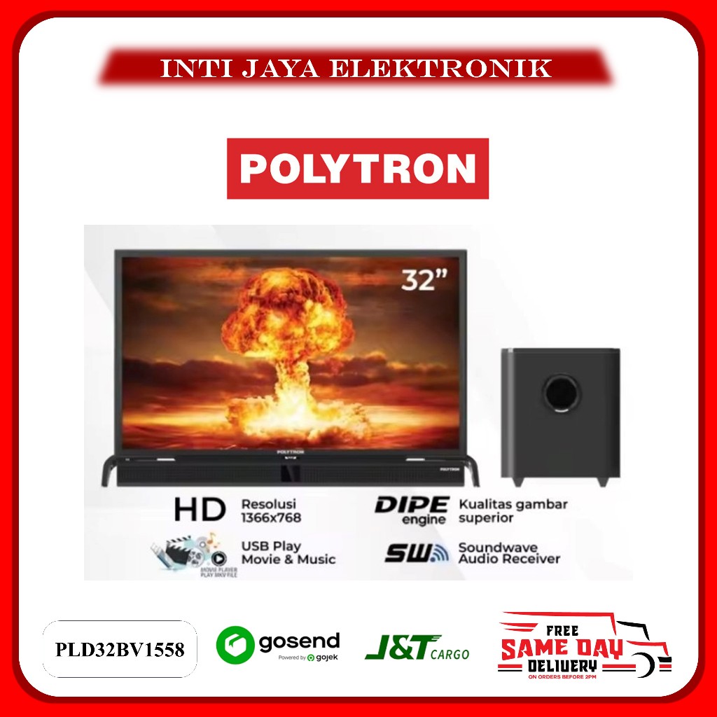 TV POLYTRON LED 32 INCH SOUNDBAR DIGITAL TV LED 32INCH PLD32BV1558 SOUNDBAR PLD 32BV1558 32BV1558