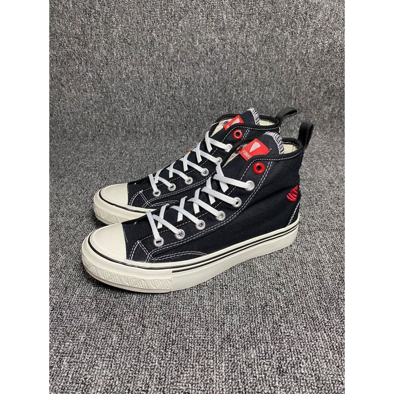 Sepatu Sneakers VENVE DELEX High Black Red Logo Bordir Original Lokal Brand Indonesia Sepatu Sneaker