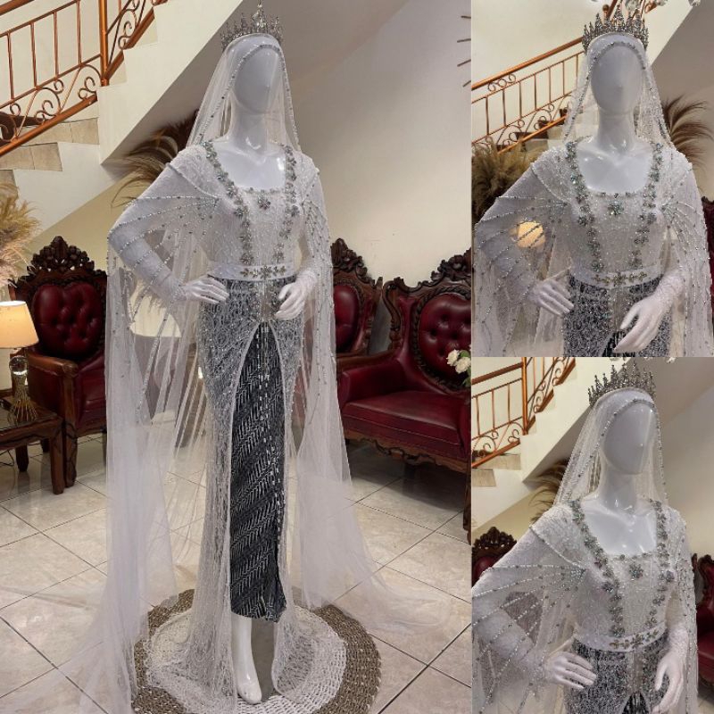 kebaya akad pengantin santili / kebaya akad kutubaru pengantin full payet / kebaya pengantin kutubar