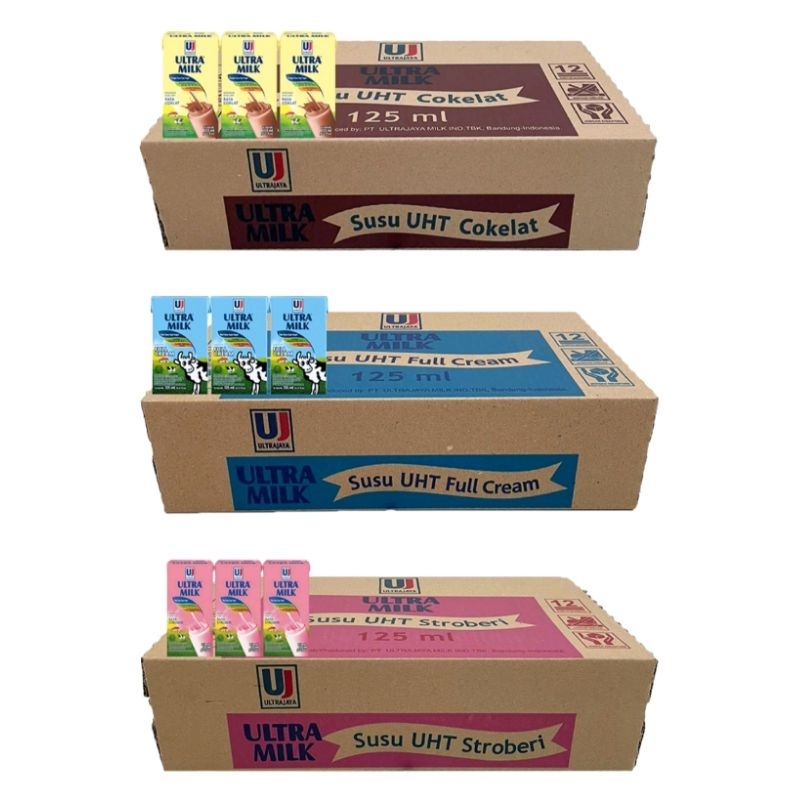 

ULTRA MILK Susu UHT Coklat, Full Cream, Stroberi 125 ml