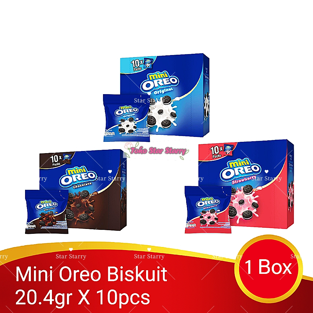 

[Per Pack] Mini Oreo Biskuit Strawberry Pcs 20.4g Untuk Traveling X10 biskuit Snack Viral Halal MUI Togo Coklat Kacang Togo Kacang