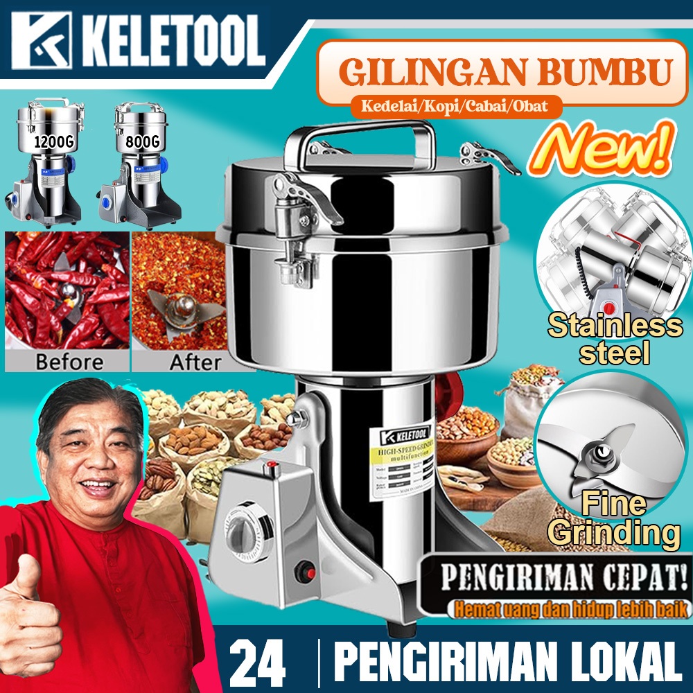 grinder 800g mesin penggiling bumbu kering mesin giling tepung listrik grinder biji bijian penggilin