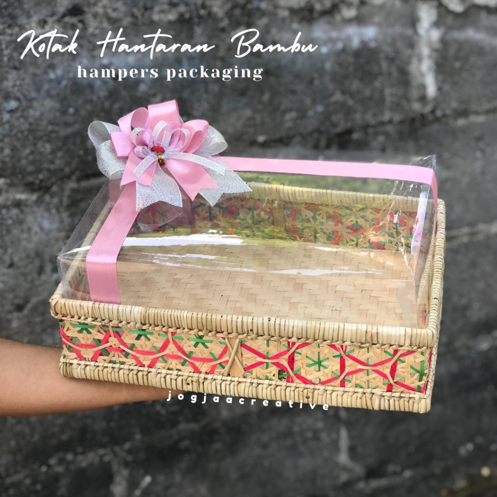 BOX HANTARAN PERNIKAHAN BOX BAMBU ANYAMAN WARNA WARNI HEXAGONAL seserahan lamaran parsel hampers mur