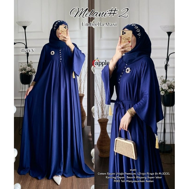 LD 130 Baju Gamis Rayon UNIQLO Premium MELANI JUMBO MAXI #2