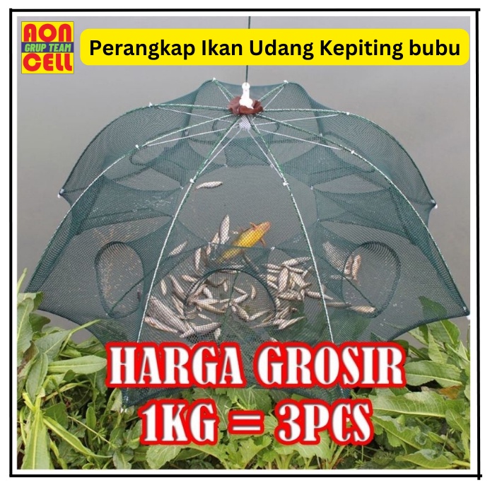 Payung Bubu Jaring Jebakan Perangkap Udang ikan Kepiting Model Payung 8 12 16 lobang p S1I6