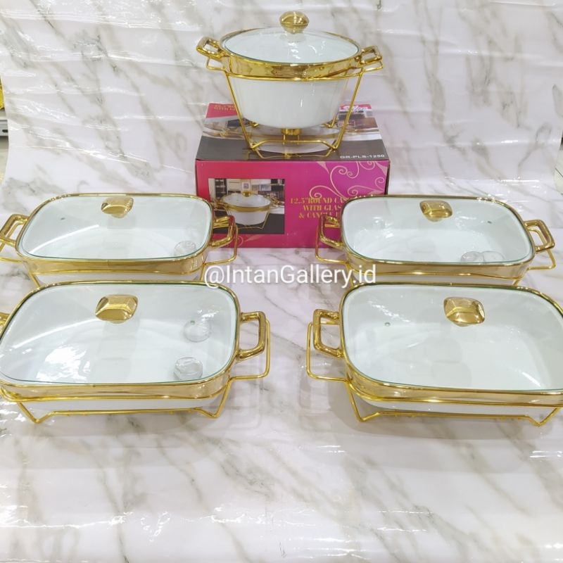 Set Prasmanan Keramik Homeline - GRATIS Packing Kayu