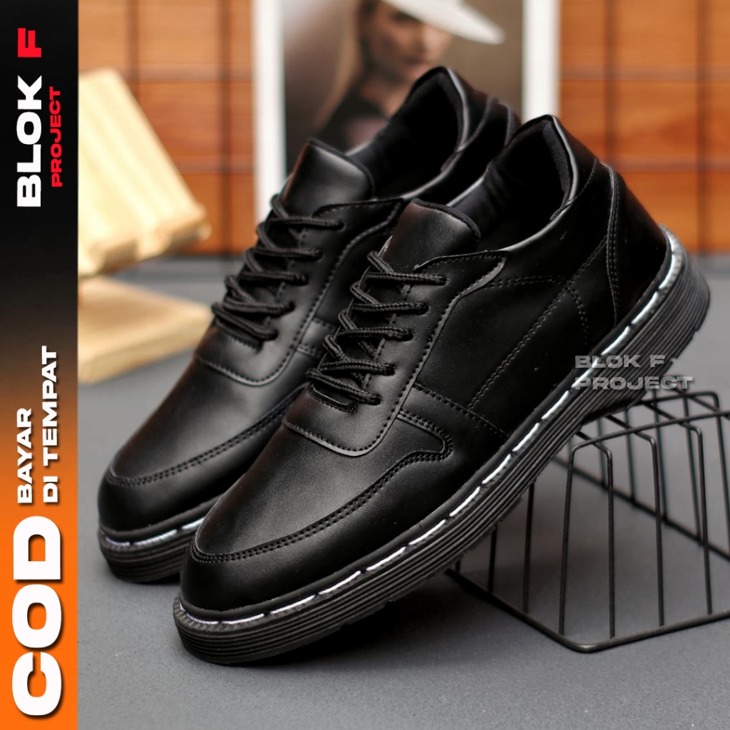Nevada Sepatu Docmart Pria Hitam Original Kerja Casual