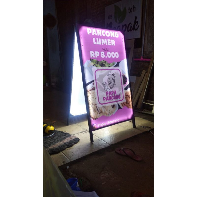 standing banner lampu led