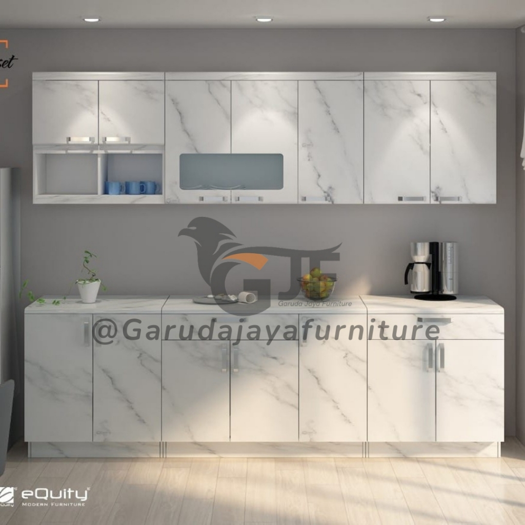 KITCHEN SET MINIMALIS/KITCHEN SET MOTIF MARMER/LEMARI DAPUR/MEJA DAPUR/RAK DAPUR MINIMALIS MODERN/KI
