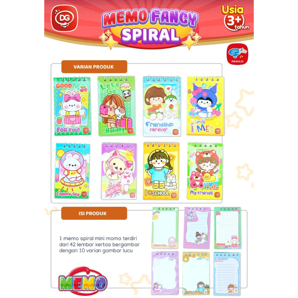 

Isi 25 pcs Memo Spiral Kecil Buku Notes Memo ukuran 6 x 9.5 cm mainan anak jadul jaman dulu viral murah trendi toys