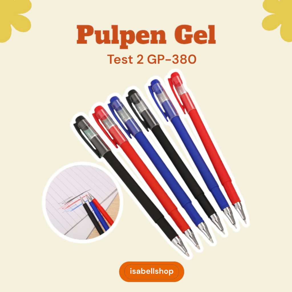 

[IS] Pulpen Gel Test GP380 Bulpoin 0.5mm Bolpoin Kantor Pena Sekolah Pena Gel Murah