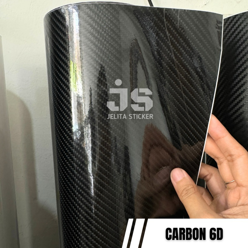 Sticker Carbon 6D Glossy Premium Lebar 150cm / Skotlet Carbon 6D Glossi Mobil