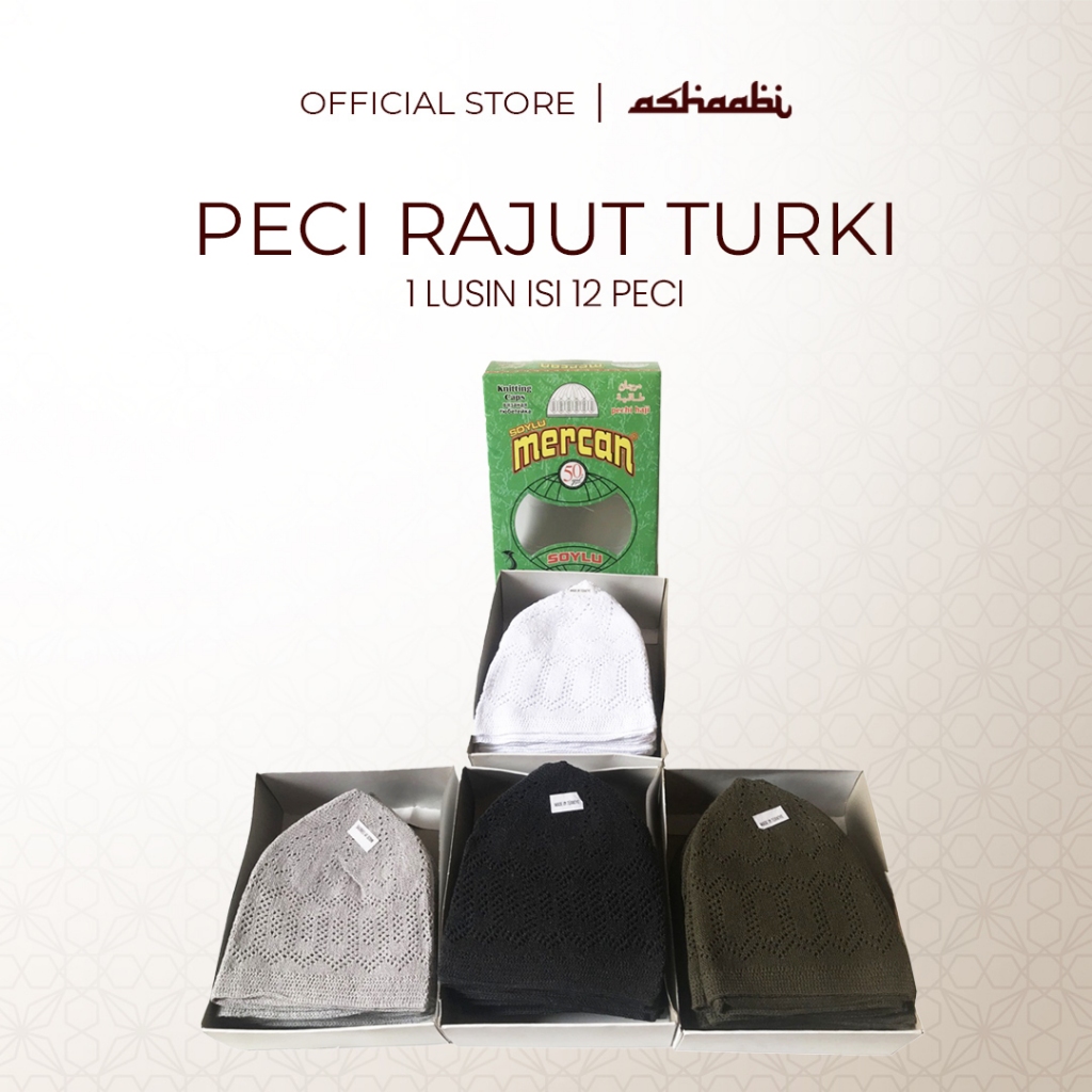 Peci Mercan Rajut Polos 1 Lusin isi 12 Peci Anak Kopiyah Songkok Peci Kain Rajut Dewasa Turki