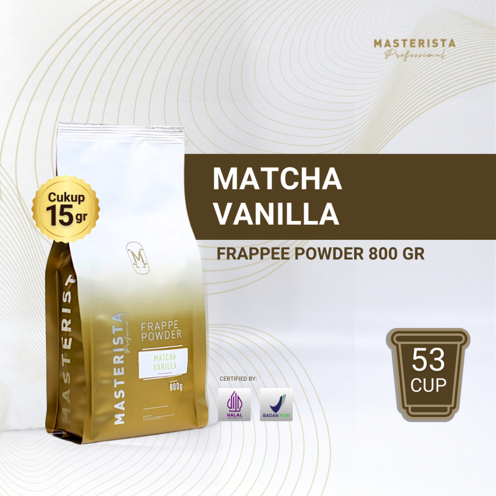 

Bubuk Minuman Masterista Matcha Vanilla 800gr / Bubuk Minuman Rasa Matcha Vanilla / Matcha Powder Frappe