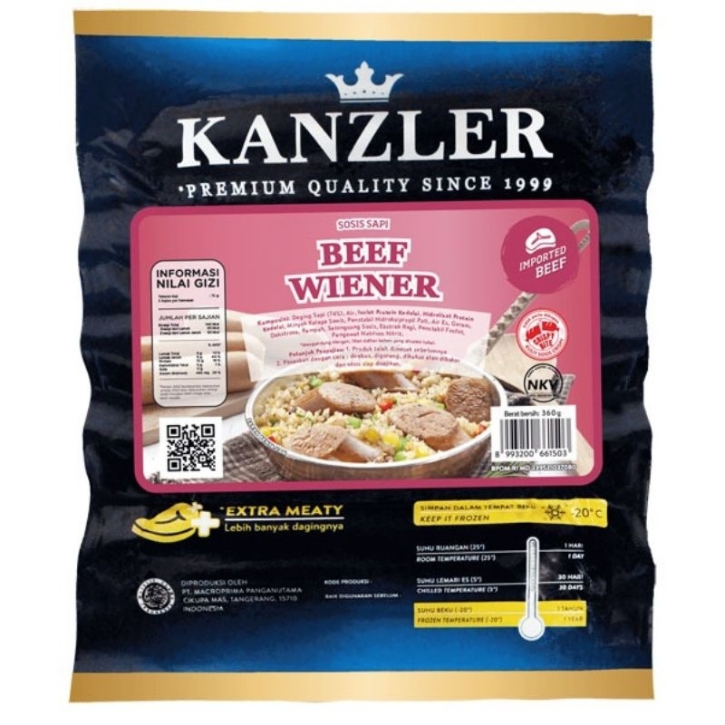 

Kanzle Sosis Beef Wiener 360gr