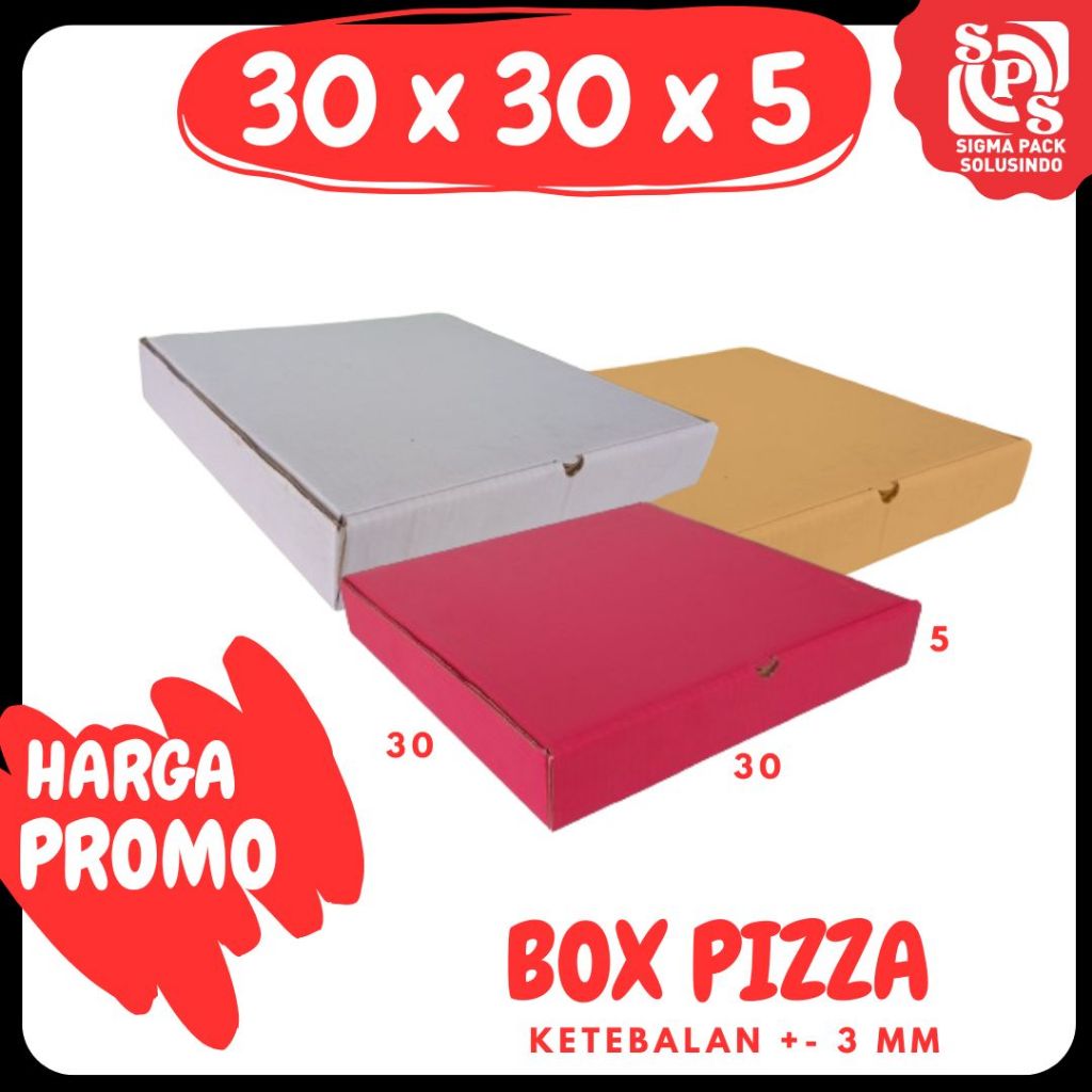 

Box Pizza 30x30x5 LD Kardus/Karton/Polos/pizza/hampers