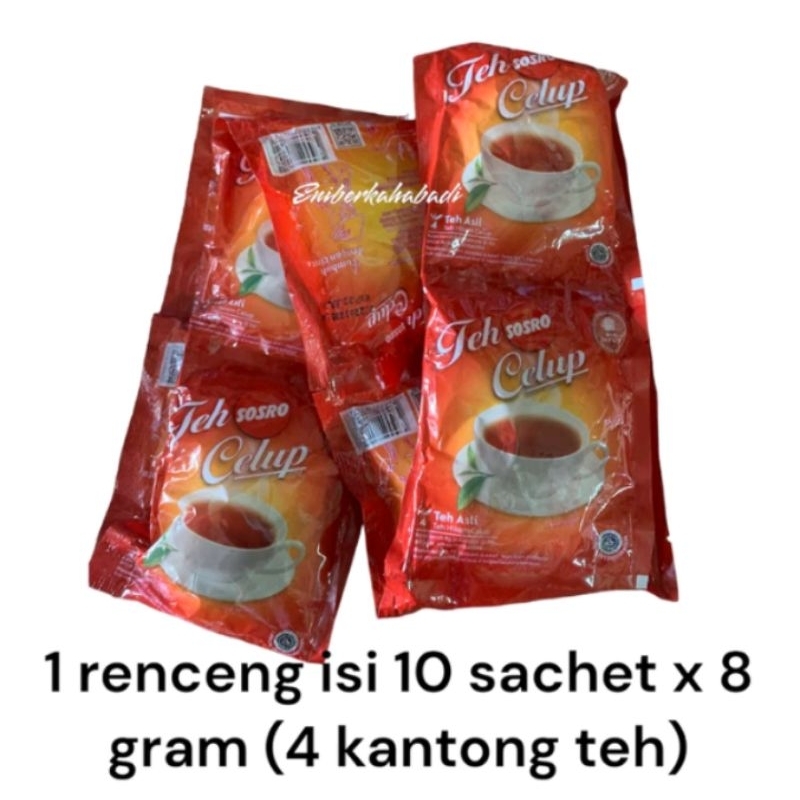 

teh sosro celup tea renceng 10 saset x 8gr sn