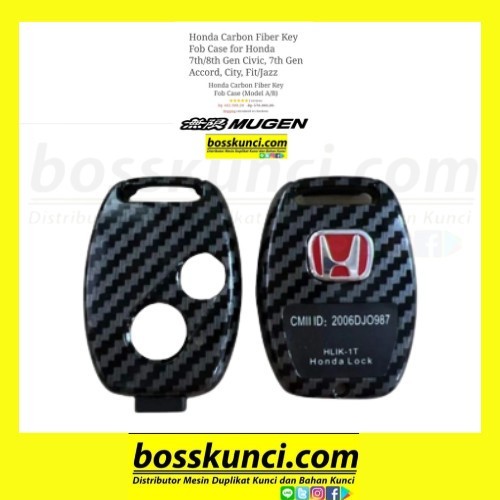 Casing carbon Honda CRV Jazz Brio Mobilio City - Casing Rumah Kunci Remote Mobil Honda CRV Jazz Brio