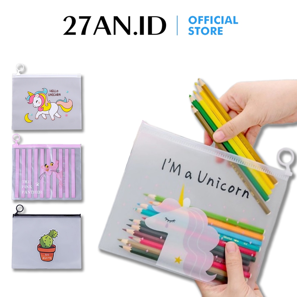 

Tempat Pensil Transparan T99 Unicorn & PK Pther / Map File Unicorn / Zipper Bag