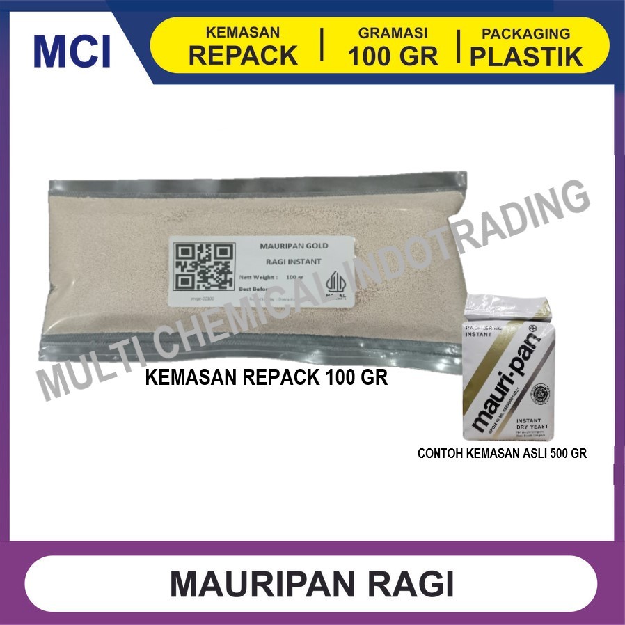 

MAURIPAN GOLD INSTANT DRY YEAST / RAGI KERING INSTAN REPACK 100 GR