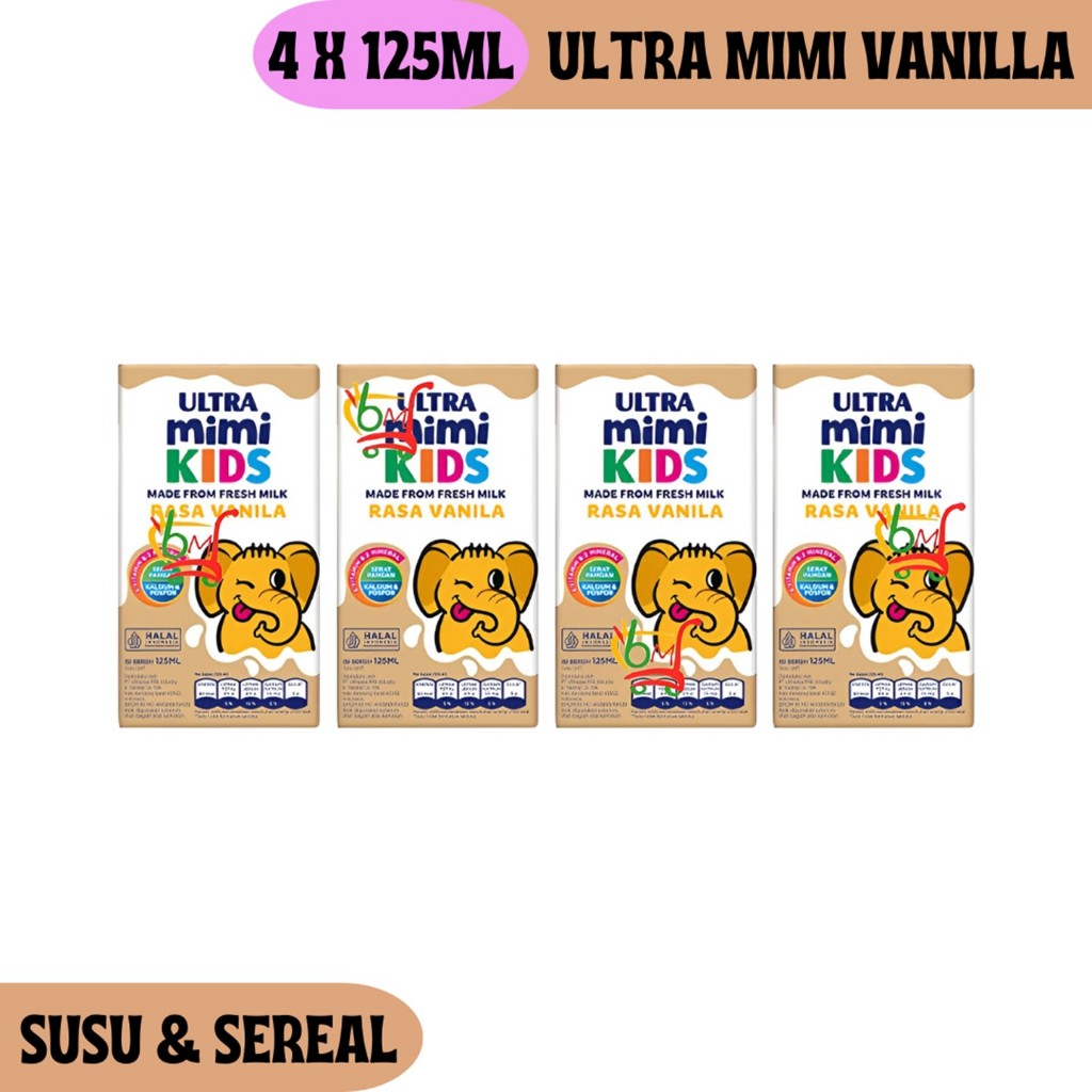 

4PCS Mimi Vanilla Susu UHT Rasa Vanila dari Ultra Jaya