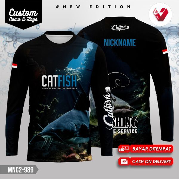 Baju Mancing / Jesey Mancing / Kaos Fishing / Fishing Mania Club Tema Ikan Lele CatFish FullPrint GR
