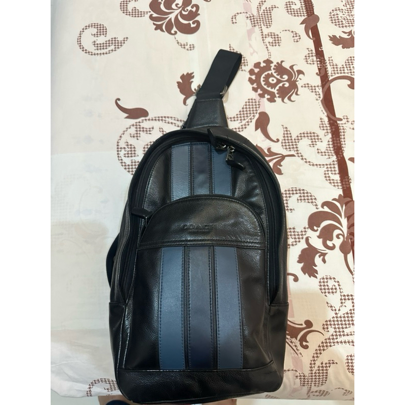 Tas Coach Men Sling Bag Stripe Blue Ori