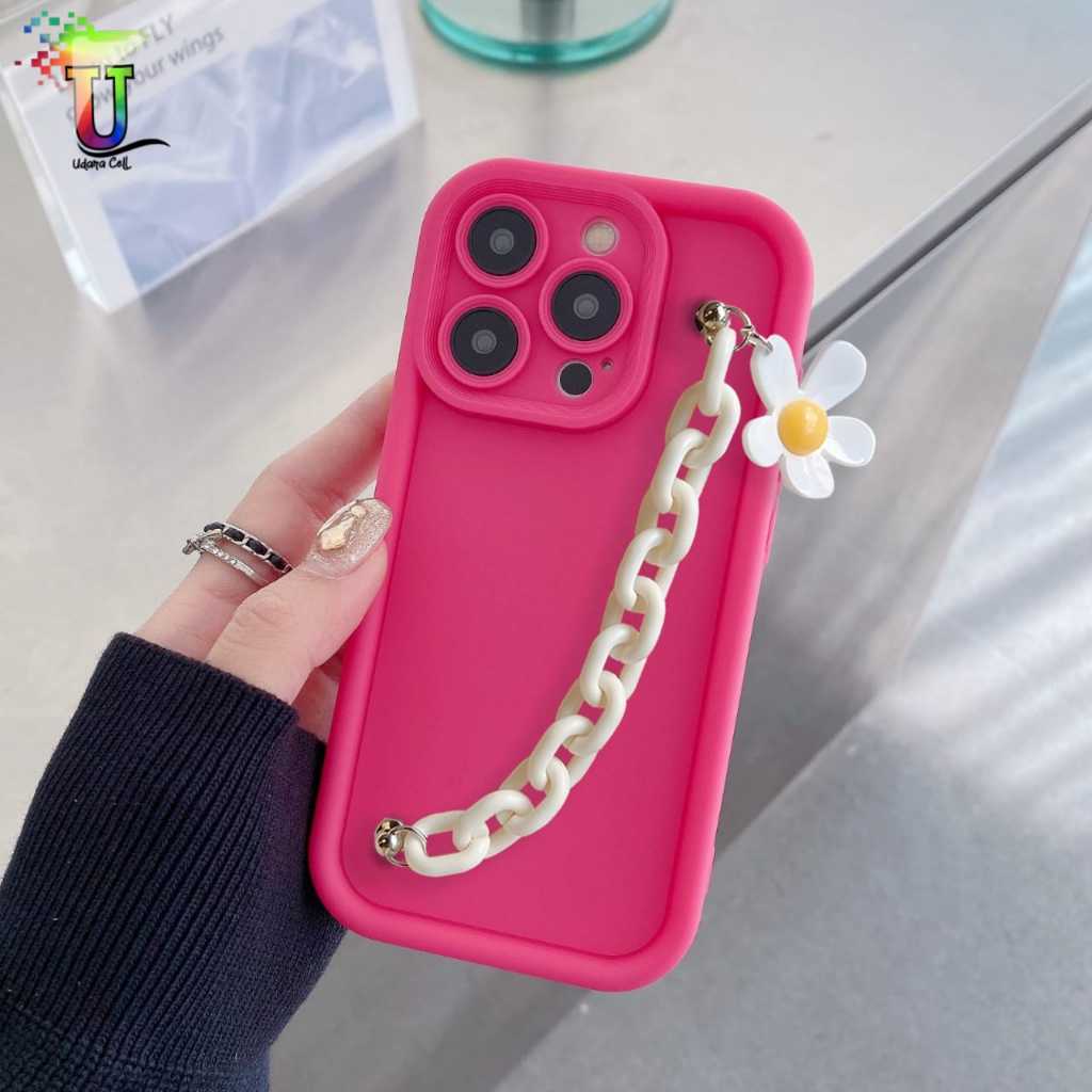 GC94 CASE CASING SILIKON MATTE ROSE FUSCHIA DAISY CHAIN GRIP - CASING HP COMPATIBLE FOR INFINIX SMAR